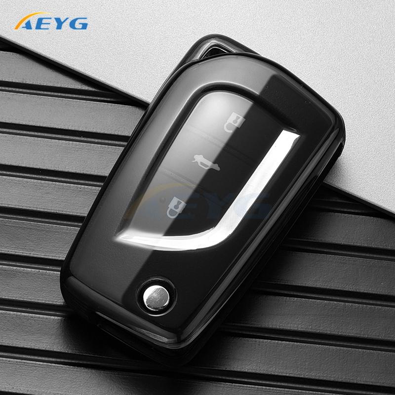 Tpu Car Key Case Cover Shell Fob For Toyota Camry Levin Corolla Reiz Highlander Toy48 Blade Key Chain Accessories