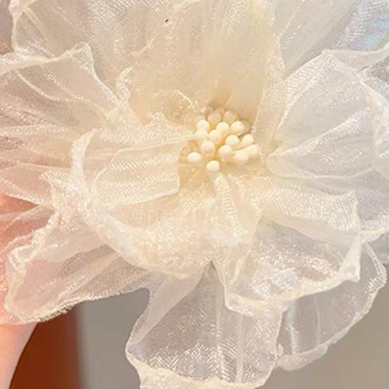 Hairpin Glitter Mesh Yarn Multi-Layered Flowers Decor Hair Clip Fairy Princess Style Hair Accessories