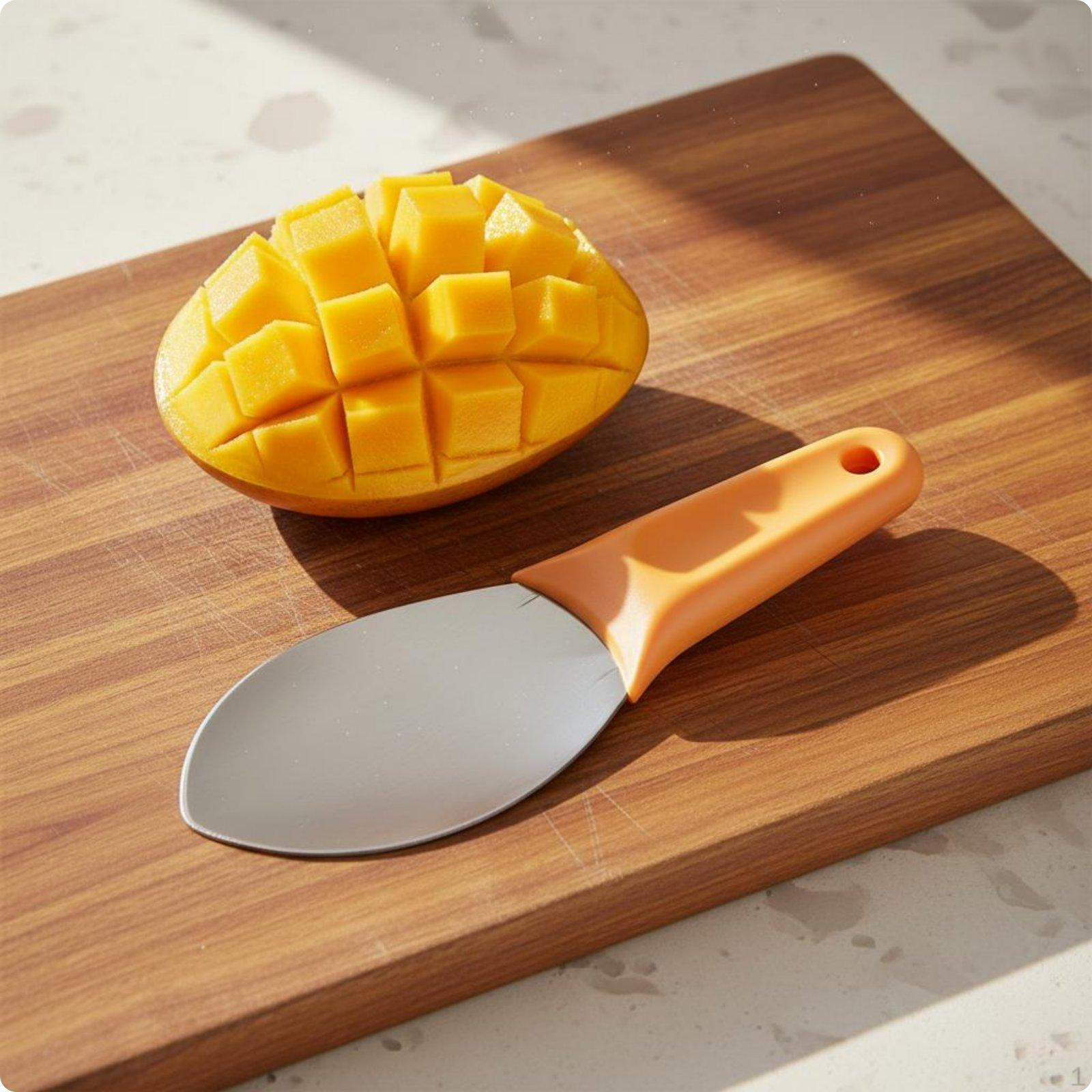 Stainless Steel Mango Cutter Ladle Slice Rust Resistant Fruit Tool for Kitchen