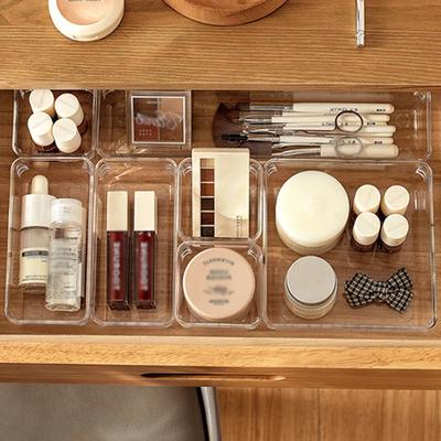 Japonský průhledný stolní akrylový úložný box do zásuvek organizéry na šperky a make-up organizér pro kosmetický šatník organizér