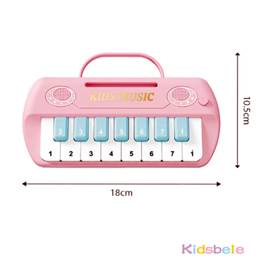 Multi-functional 15 Keys with Handle Kid Minitial Electronic Piano Portable Musical Instrument Toy with Music Score Learning Toy