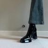 Lakovaná kůže silná podrážka vysoký podpatek krátké boty dámské britský vítr voděodolné stolní čtvercová špička zadní zip tenké boty
