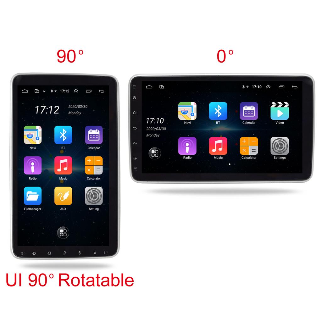 Universell Roterbar 9" Skjerm Android9.0 HD Firekjerners Bilstereo Radio GPS Wifi