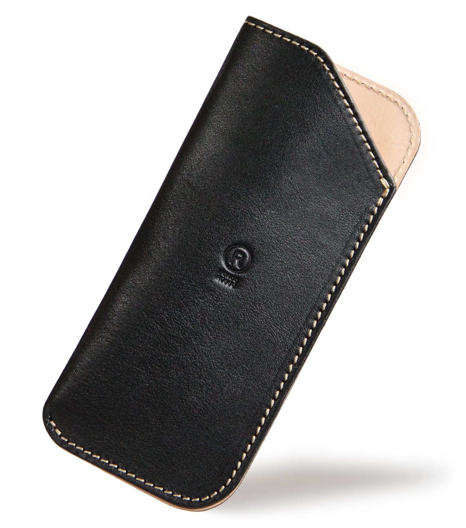 

[Porco Rosso] Eyeglasses Case, Slim, Lightweight, Thin, Leather, Tochigi Leather, Made in Japan (Black) [sokunou]
