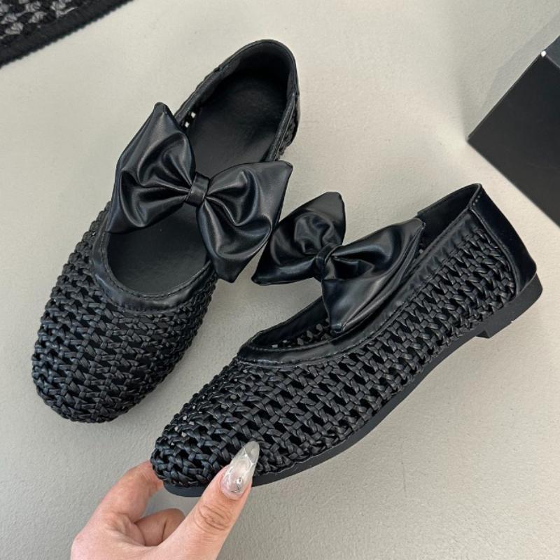 

Модная обувь-лодочки с бантом для женщин, дизайнерские сетчатые сандалии, женская обувь, летний тренд 2025, новая модная удобная обувь для ходьбы, туфли для платья, zapatillas de mujer 40 чёрный