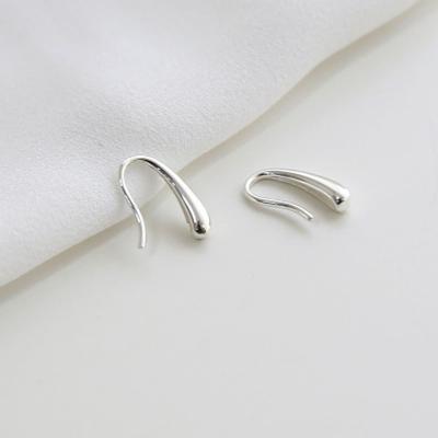 925 Silver Water Drop Hoop Earrings