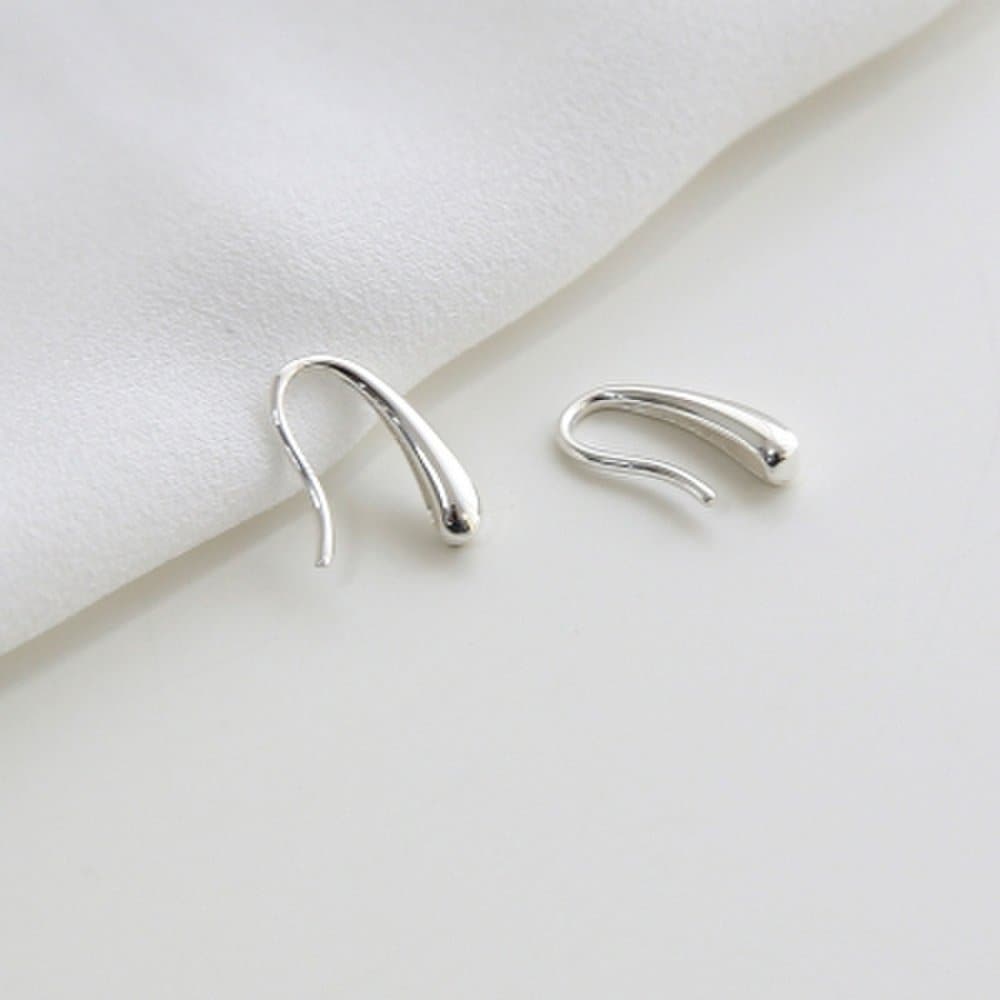 925 silver water drop hoop earrings