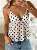 European and American Summer New Polka Dot Mesh Sling Vest Women's V-neck Waist Thin Spice Girl Short Top