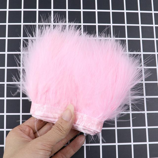Feather8-10cm Fluffy Turkey Feather Trim On Ribbon – 1-10m Natural Feathers Fringe for Sewing, DIY Crafts, Wedding & Clothing Decor