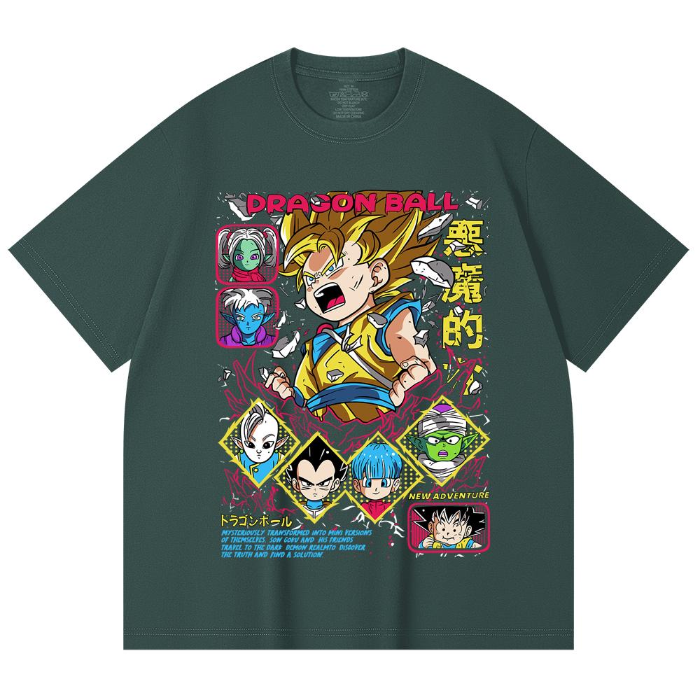 230 Gsm 100% Cotton Dragon Ball V62 Print Unisex Heavy Cotton T Shirt