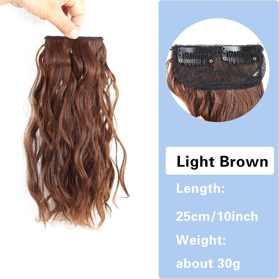 Synthetic Hair Curly hair 25cm/35cm Mini Hair Pad Hair Natural Black Brown Hair Extension Clips In Hairpiece For Women Hair Wig