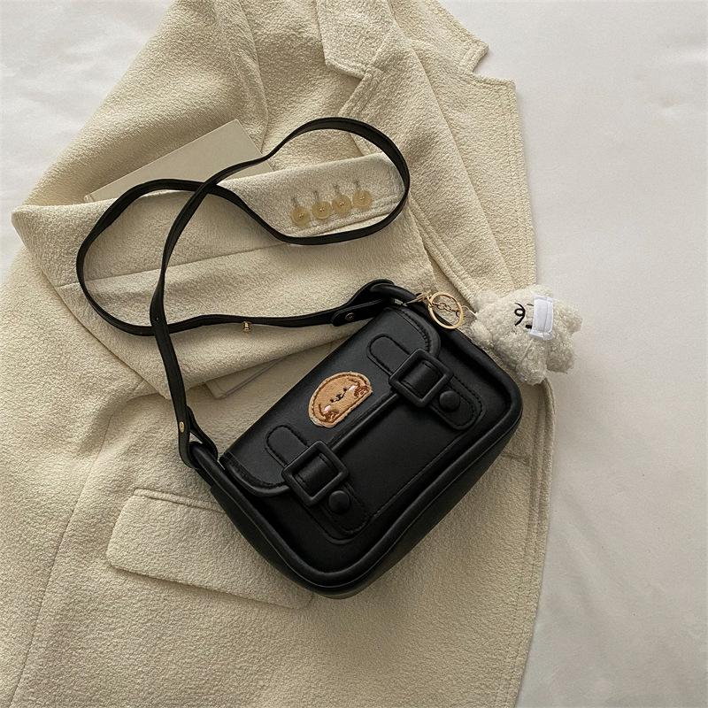

Women s Faux Leather Cambridge Shoulder Bag Fashionable Square Crossbody Purse Soft Texture Magnetic Closure чорний