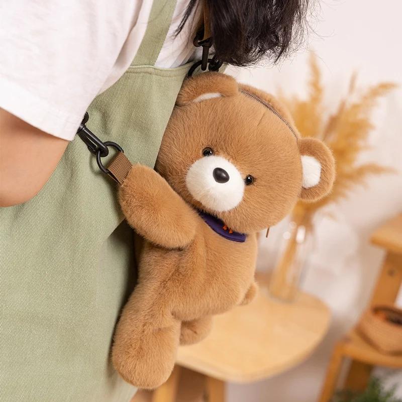 Cartoon Animal Plush Backpack Cute Sheep Bear Dog Plush Toy Soft Stuffed Animal Shoulder Bag for Kids Girls Birthday Gifts