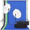 Vidaxl Photographic Studio Set with Lamps and Backdrops