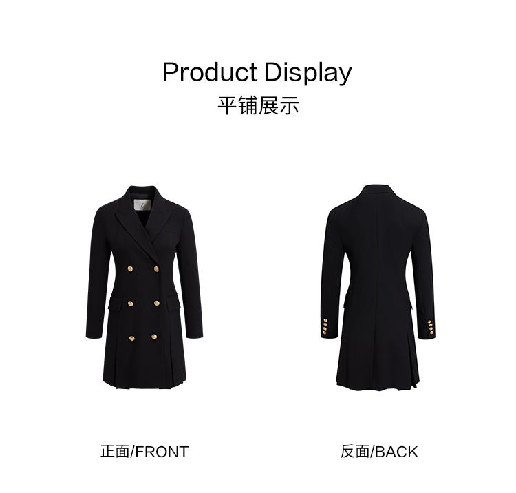 Double Breasted Long-Sleeved Dress for Women