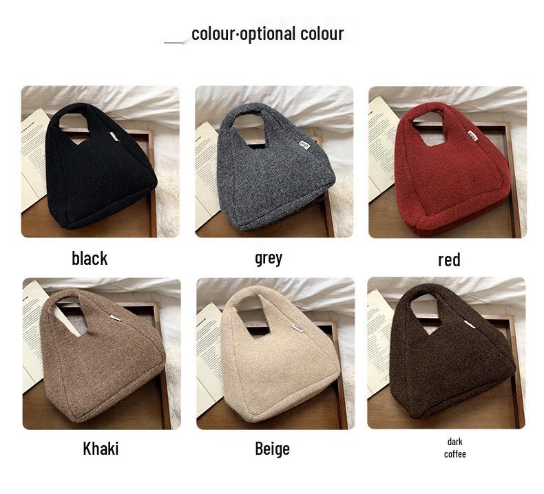 Korean Style Large Capacity Knitted Shoulder Bag - Autumn/Winter 2025 Edition
