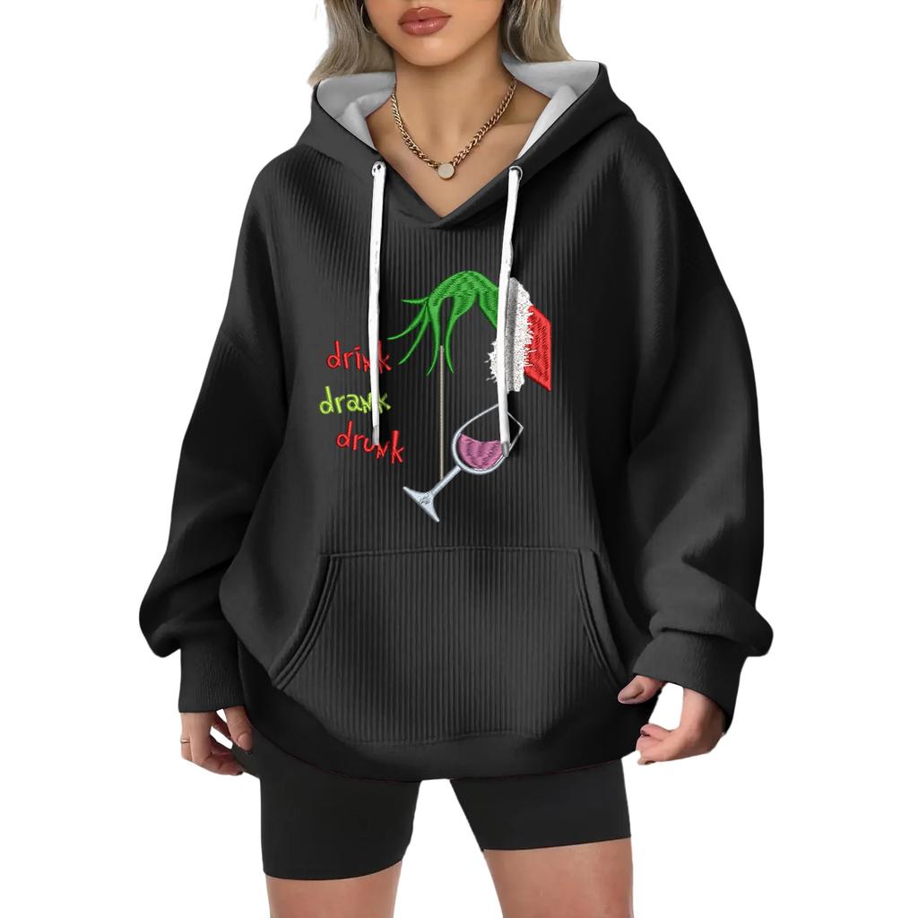 Women's Fashion Casual Christmas Angel Print Pullover Long-Sleeve Sweatshirt