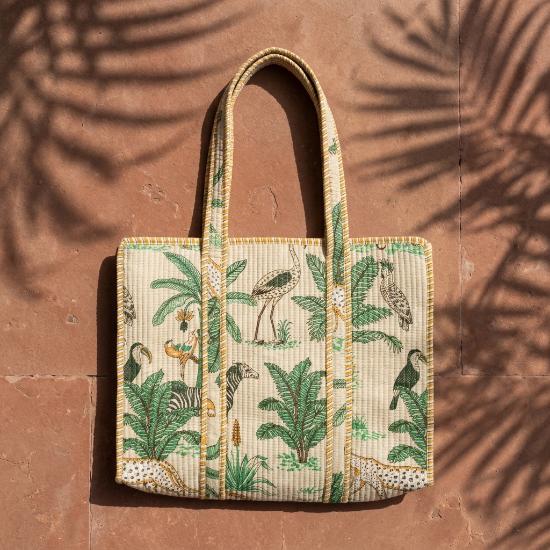 Shoulder Bag Usalover925 Multicolor Quilted Cotton Hand Printed Shoulder Bags 122