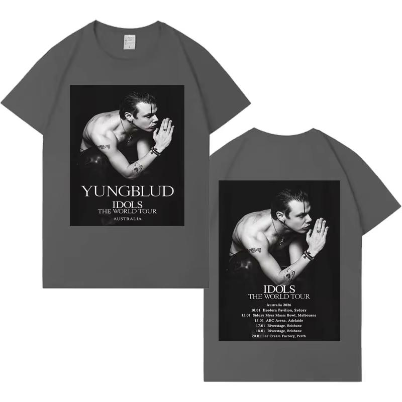 Rapper Yungblud World Tour 2026 Spring Summer Print Short Sleeve Top Mens Women Gothic Pop Music Crewneck Cozy Casual Tshirt