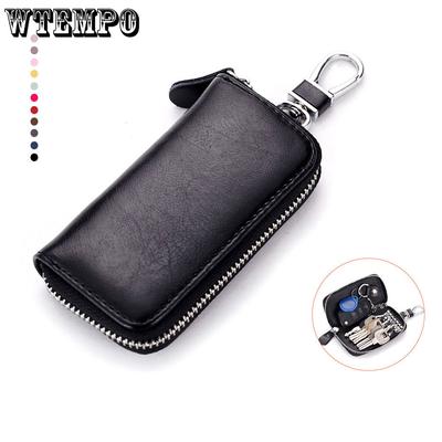 Key Bag Men's Leather Zipper Key Bag General Motors Multi-function Home Key Bag Women
