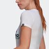 adidas T Shirts Women's White Crew Neck Moderate Straight Fit GL6845