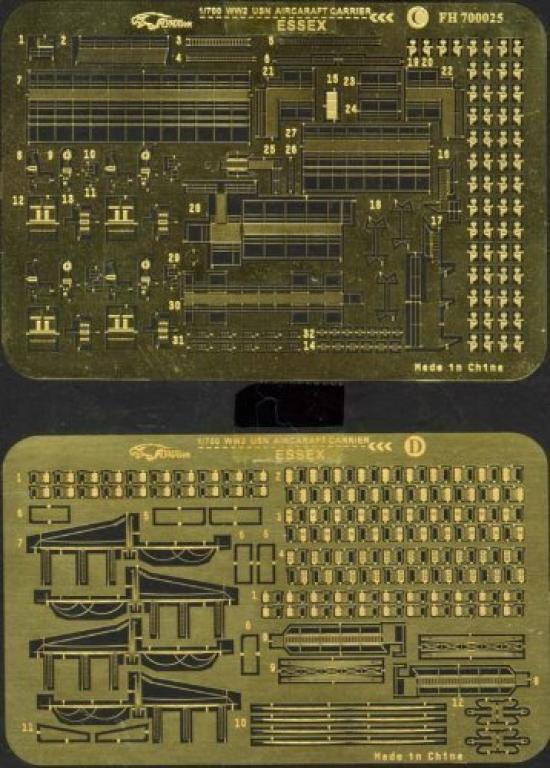 Flyhawk Models Scale US Navy Aircraft Carrier Essex Trumpeter Plastic Model Parts FLYFH700025 1/700 (for 05728/29/30)