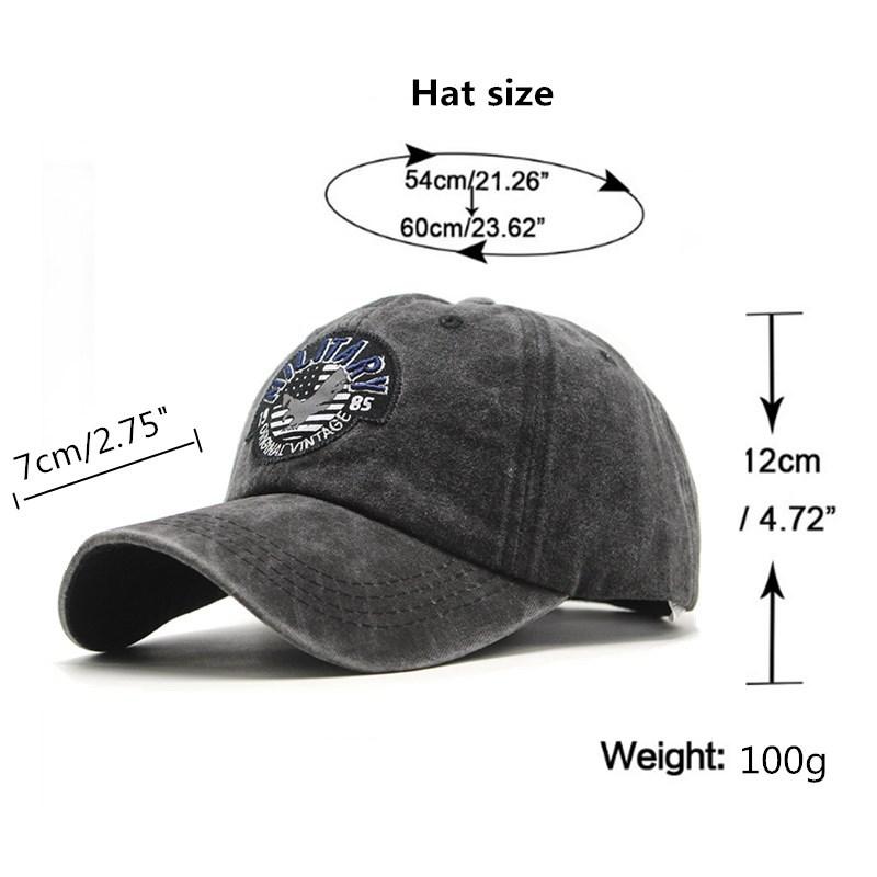 Washed Cotton Eagle Embroidered Baseball Cap Washed Retro Cap Outdoor Sun Hat