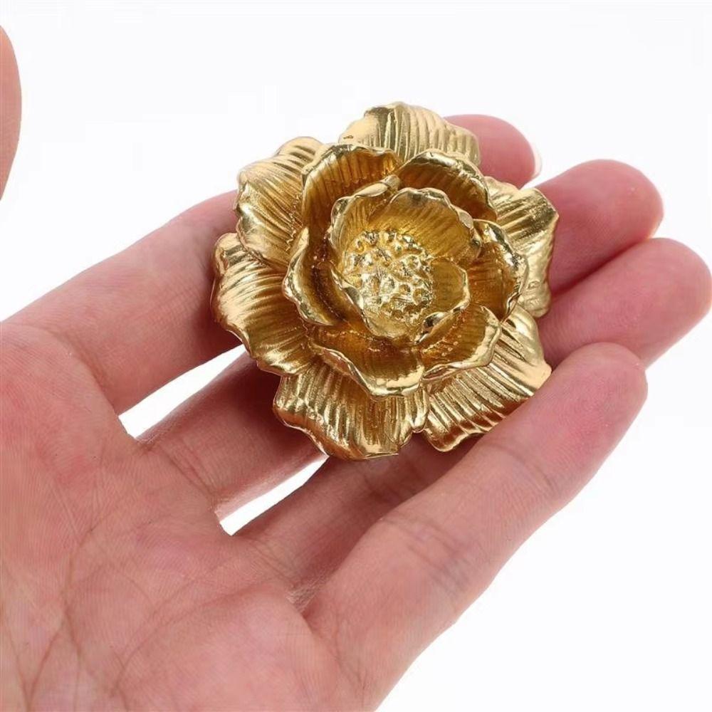 Brass Brass Cabinet Pull Camellia Flower Camellia Brass Handles Floral Shaped Knobs  Closet Doors