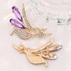 Metal Brooch Pin Ear of Wheat with Rhinestone, Faux Purple Crystal Suit Lapel Pin, Dainty Jewelry for Coats Sweaters Scarves Decorative