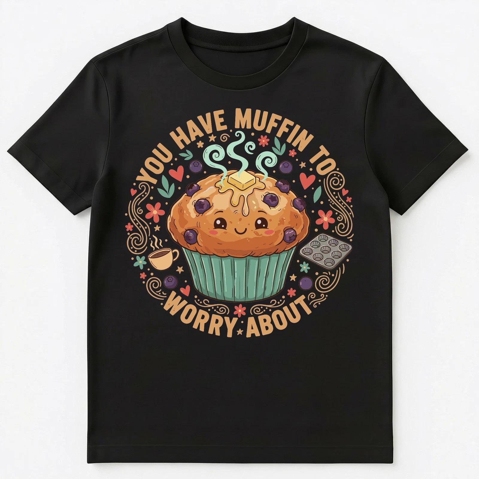

Cute Motivational Muffin Slogan Positive Message Unisex T-Shirt M