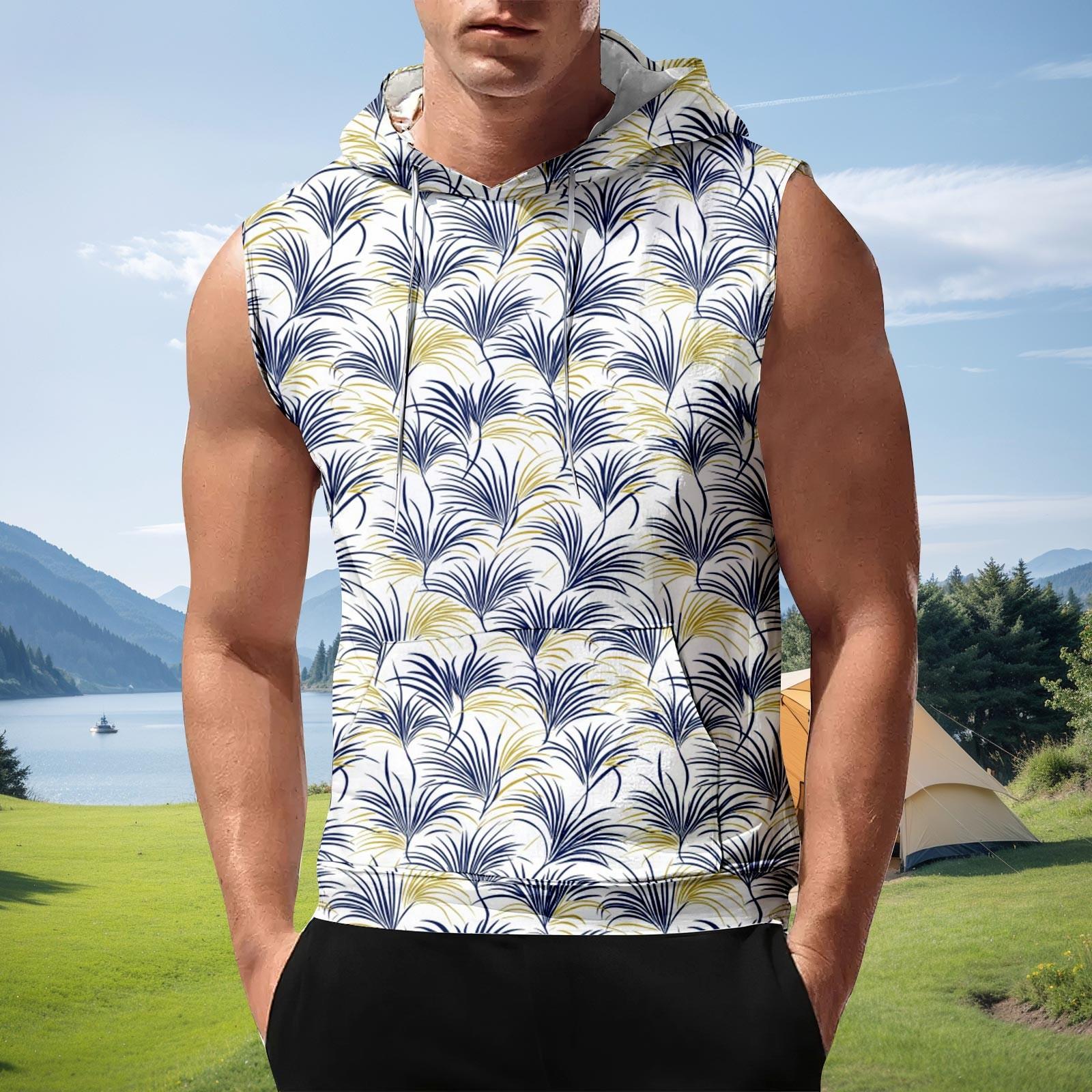 

Чоловіча спортивна повсякденна безрукавка Muscle, однотонна чоловіча сорочка для фітнесу L синій