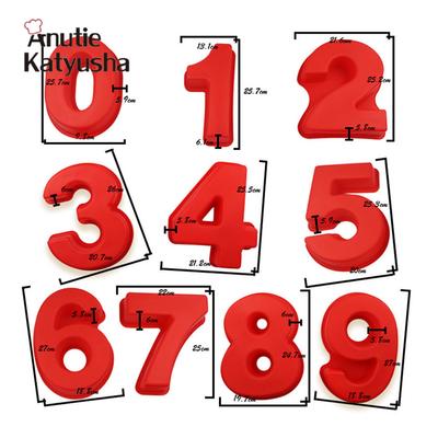 1Pcs 0-9 Numbers Cake Mold Silicone Cake Decorating Tools  DIY Birthday Wedding Anniversary Cake Design Bakeware Pastry Tools