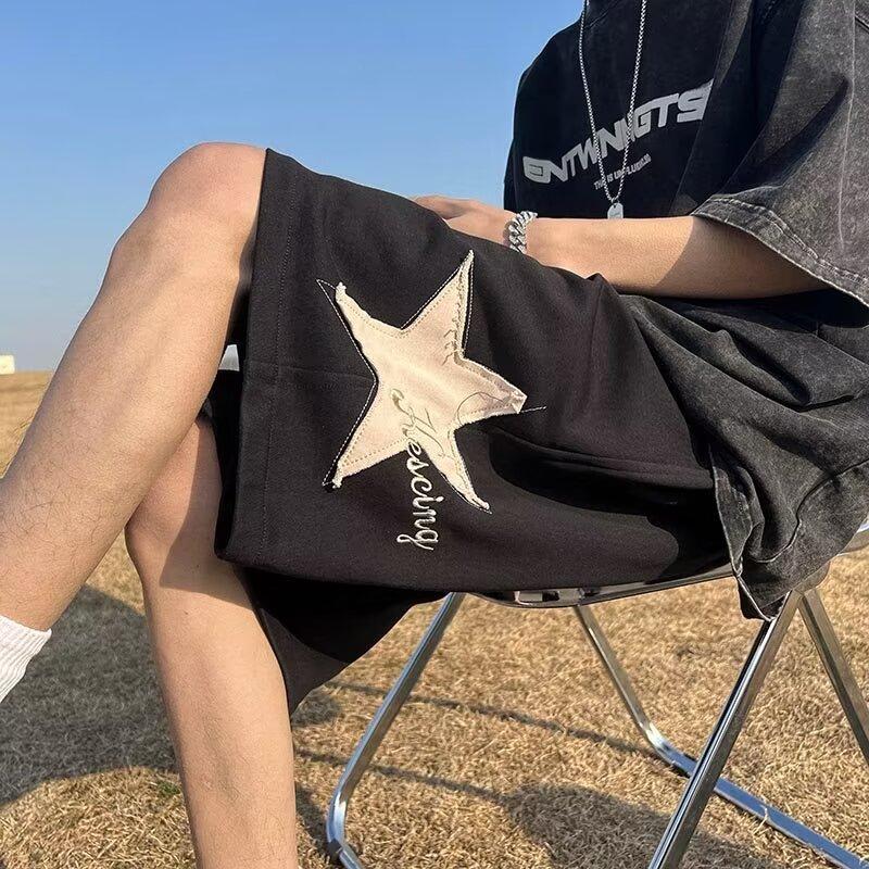 Fancy Style Studio Hip-hop Ster Short Heren Zomer Basketbal Short Sport Casual Veelzijdig Vijf-punts Broek 2XL