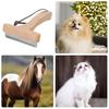 Pet Grooming Tool - Stainless Steel Pet Hair Remover Brush with Wooden Handle for Small and Medium Cats and Puppies