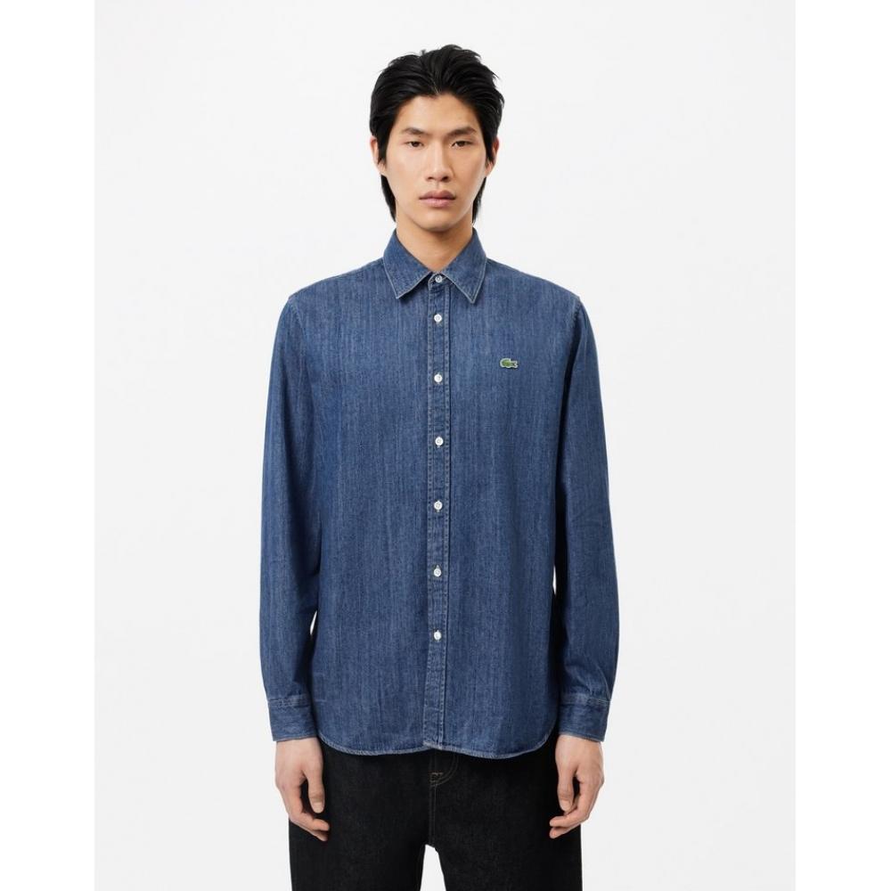 

LacoSte Men S Denim Shirt Indigo Ch6267 54n Cdz 040