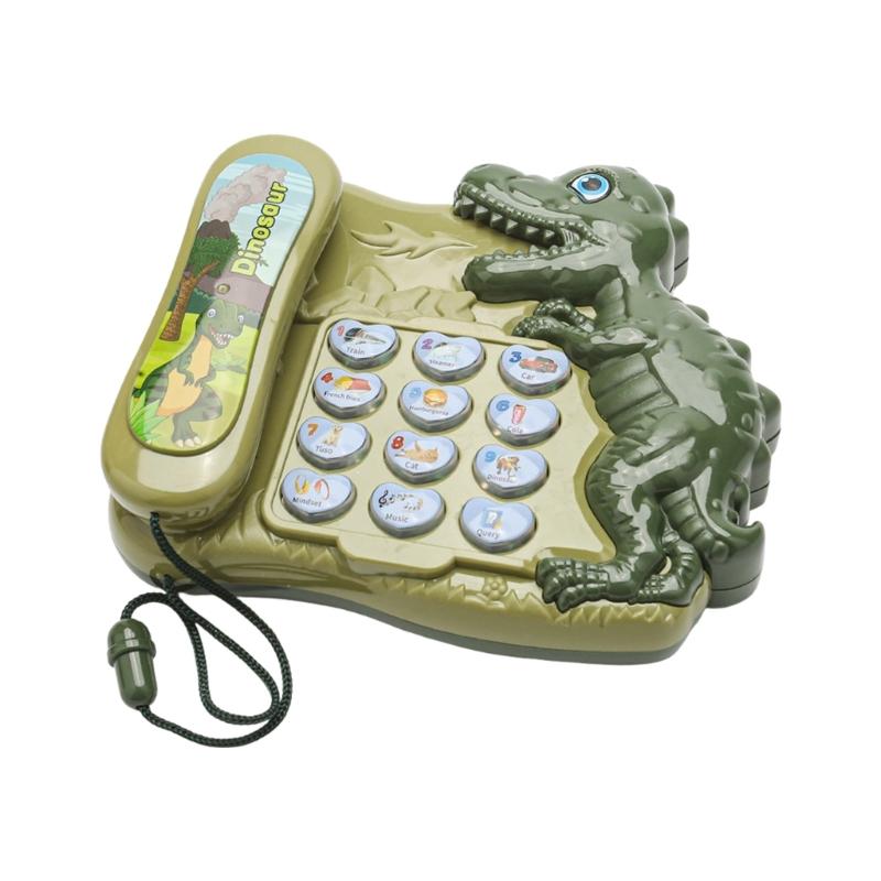 

Cute Dinosaur Shaped Learning Device For Children 3+ Years Early Education Storytelling Math Games Safe Plastic Material зелений