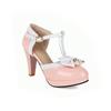Fashion Spring Shoes Woman Pumps Ankle Strap Bow Wedding Party Shoes Platform Dress Women Shoes High Heels Ladies Shoes Plus Size 32-43