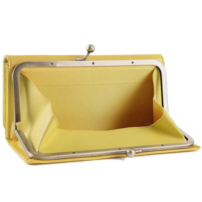 

[Legare] [Legale] pouch long wallet BOX type coin case ladies genuine leather Large capacity storage (yellow)
