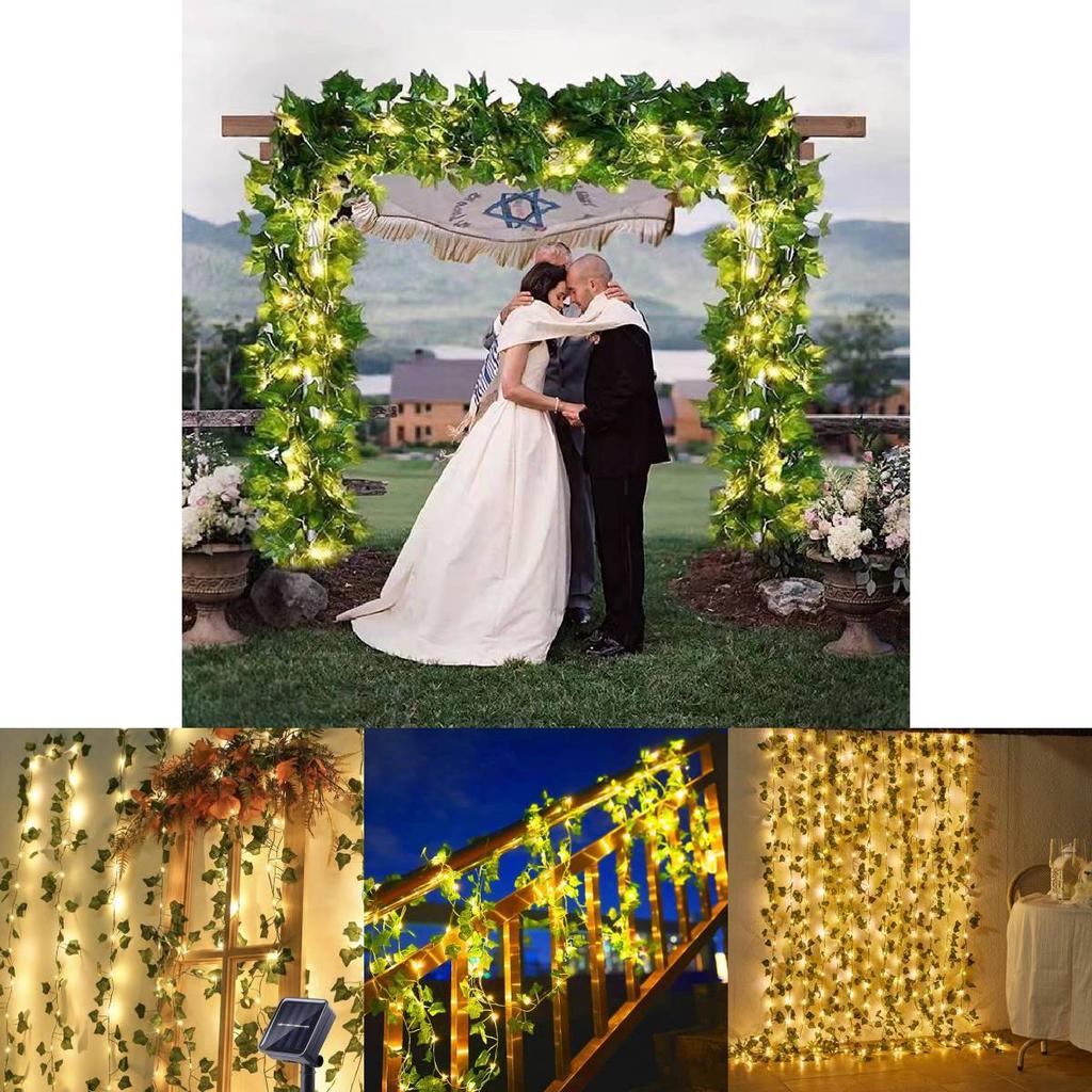 Wasserdichte Solar Efeu Blatt LED Lichterkette für Terrassen- und Gartenbeleuchtung