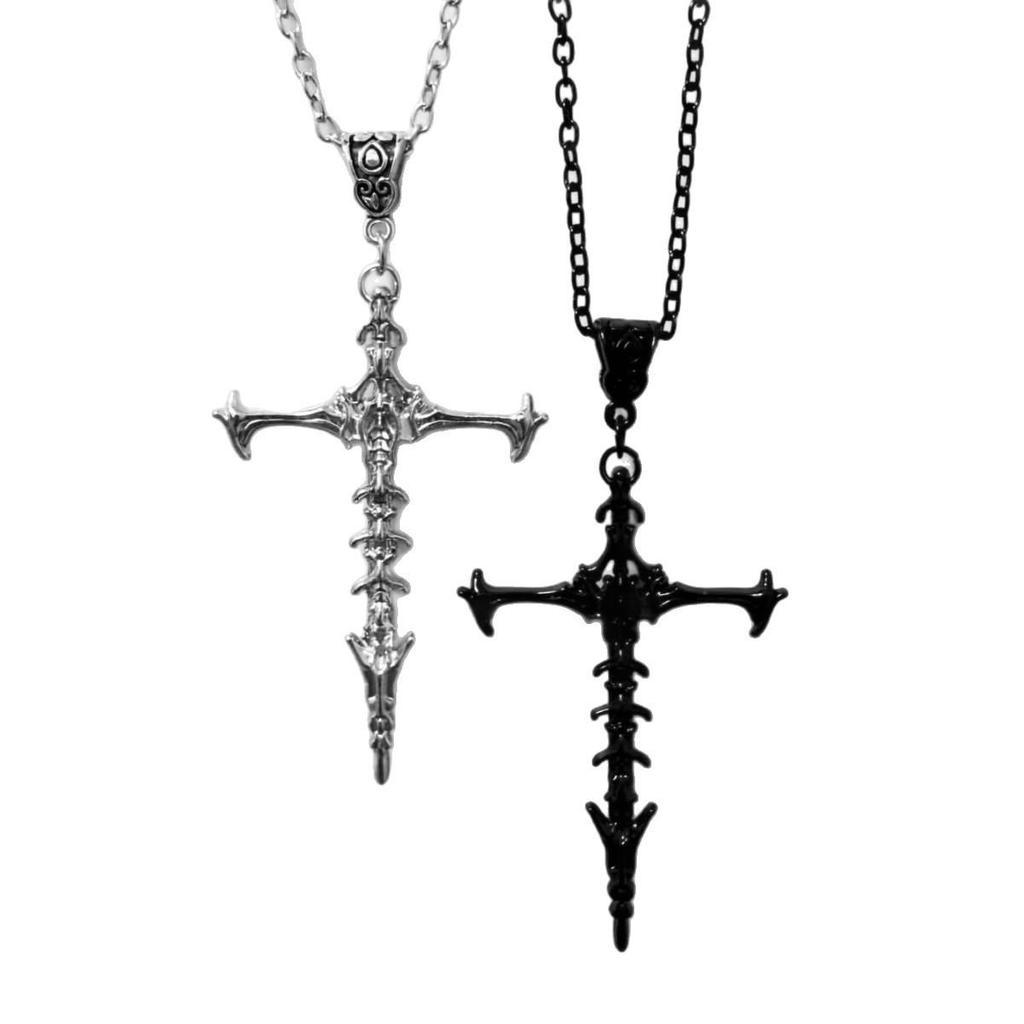 Gothic Skull Cross Clavicle Chain Necklace