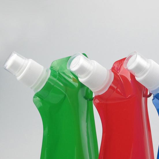 450ML Collapsible Water Bag Food Grade BPA Free Leak Resistant Lightweight Flexible Water Bottle Camping Supplies