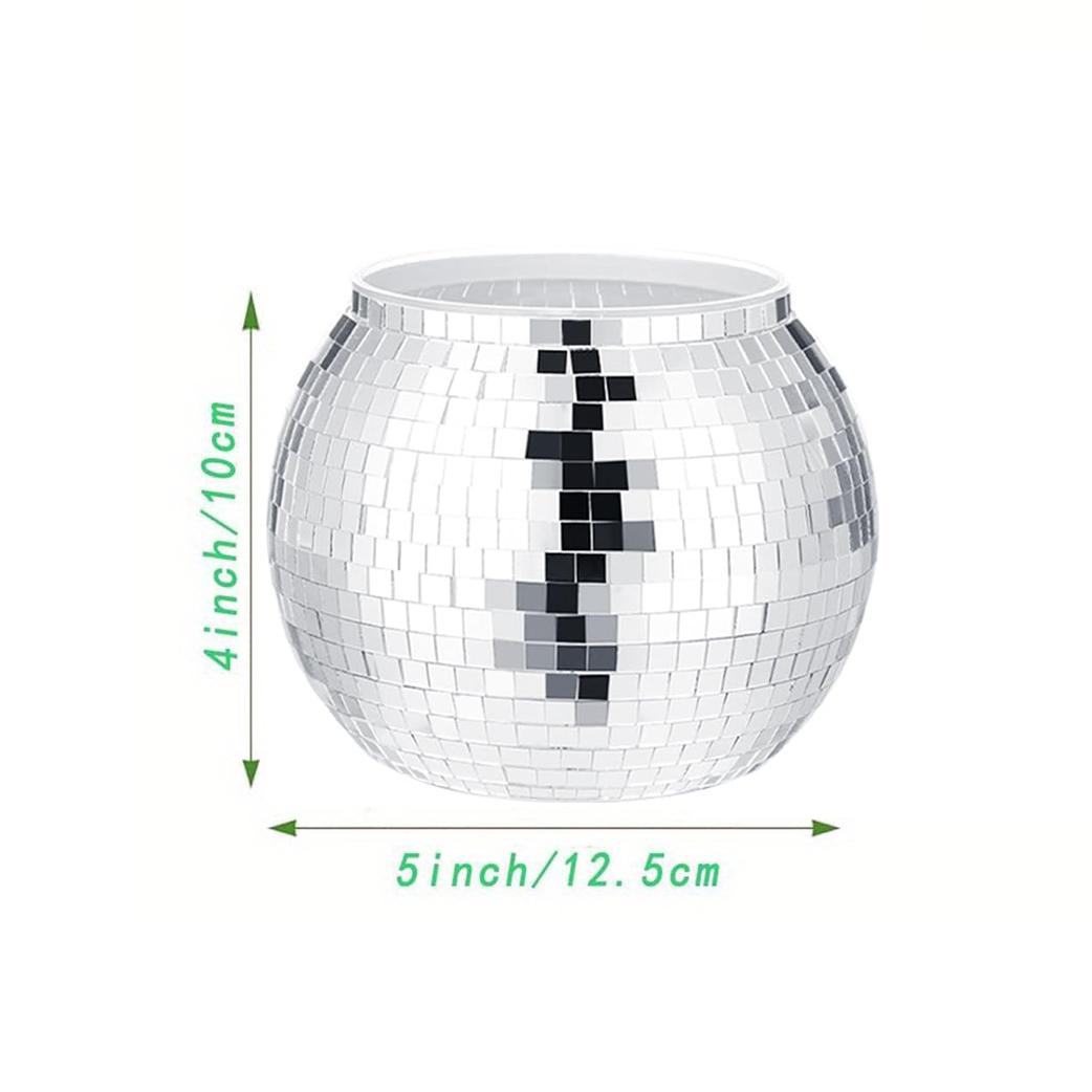 

Кашпо в виде диско-шара, Ваза в виде диско-шара, Контейнер для растений с серебряным зеркальным стеклом, Подходит для свадьбы, дня рождения, вечеринки, бара, офиса