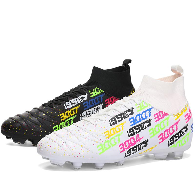 

31-48 мужские большие футбольные бутсы с высоким берцем, противоскользящие противоскользящие бутсы с длинными ногтями, TPR, искусственный капитан, молодежные футбольные бутсы на открытом воздухе 45