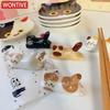 Ceramic Cute Cat Chopstick Holder Tableware Japanese Style Underglaze Restaurant Simple Oval Spoon Bracket Utensil for Kitchen