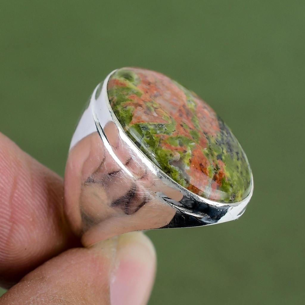 Unakite Ring 925 Sterling Silver Rings Handmade Birthstone Jewelry Natural Gemstone Ring Gifts For Her Statement Ring Available In Ring Size