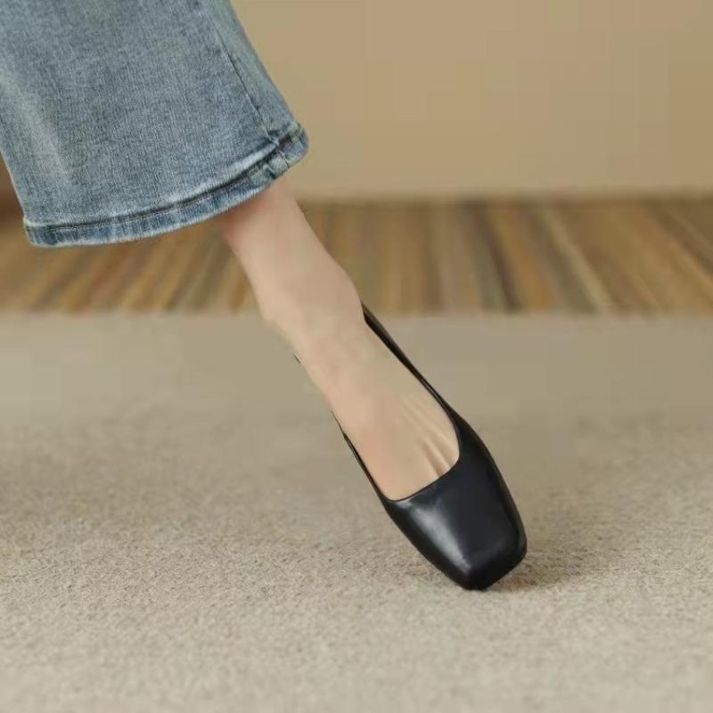 New Woman Sweet Pretty Comfy Summer Square Toe Green Red Mary Janes Cute Casual Flats Female Shoes Low Heeled Soft Soled Flats