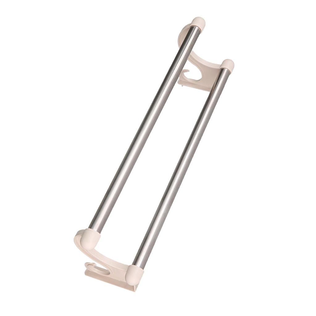 Double Towel Bar Plastic Stainless Steel Bath Towel Rack for Bathroom Double Towel Holder Wall Mount Towel Hanger