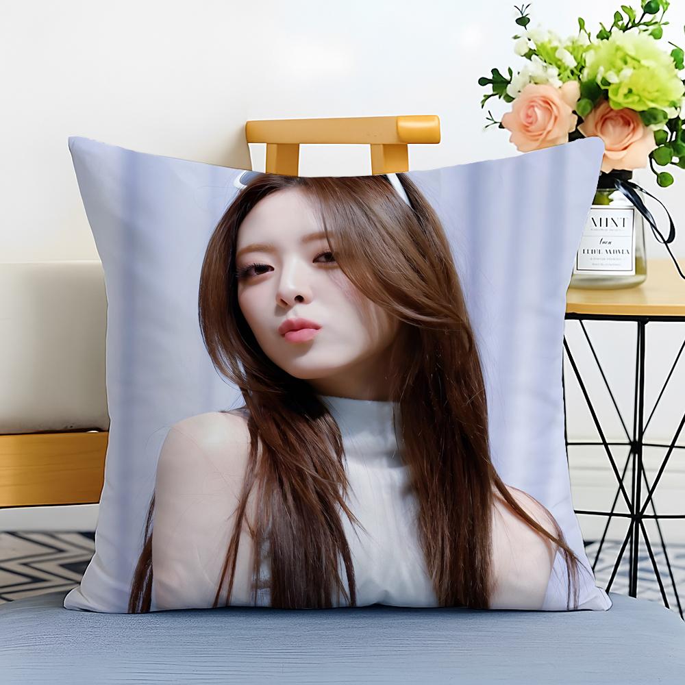 Idol Energetic S-Shin Yu-Na Cushion Cover Washable Linen Pillowcase Soft For Sofa Bed Cozy Home Room Decor