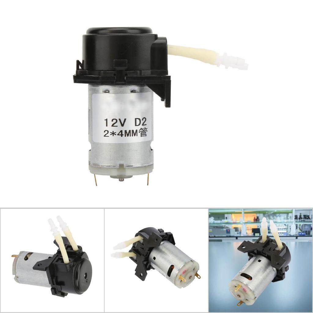 D-2 2*4mm 12V Peristaltische Flüssigkeitspumpe Dosierpumpe für Laboranalyse(Grün)