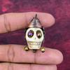 Howlite Pendant Titanium Bead Eyes & Skull Bone Face Pendant Copper Wire Wrapped Gemstone Jewelry